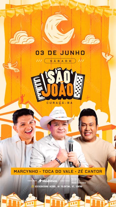 FLYER EVENTO SÃO JOÃO STORY PSD EDITÁVEL