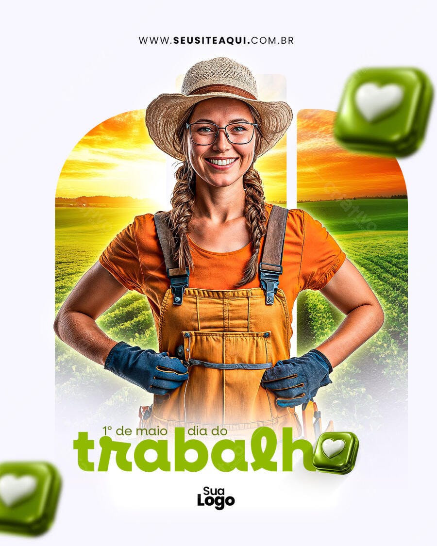 Flyer Dia do Trabalho PSD Editável
