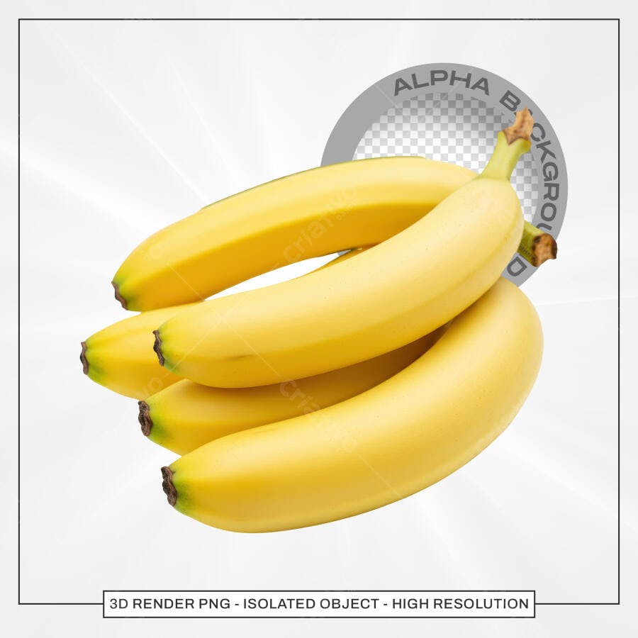 Psd de Bananas Amarelas para Design de Embalagem