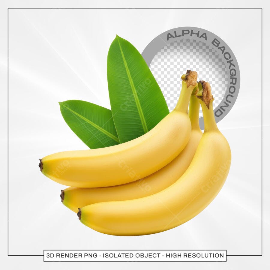 Psd de Bananas para Embalagem de Produtos Naturais PSD Editável