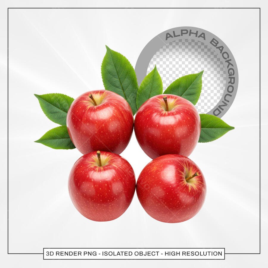 Mockup Maçãs Vermelhas PSD Editável