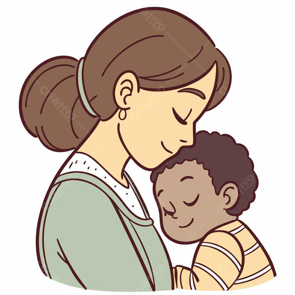 Dia das Mães - Mãe e filho abraçados