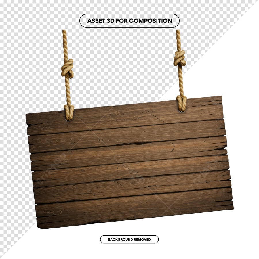 Placa de Madeira para Anúncios PSD Editável