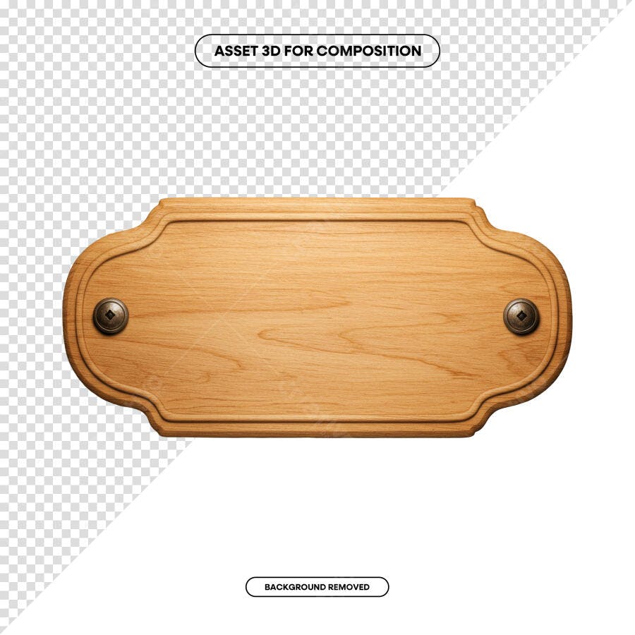 Placa de Madeira PSD Editável para Design de Loja