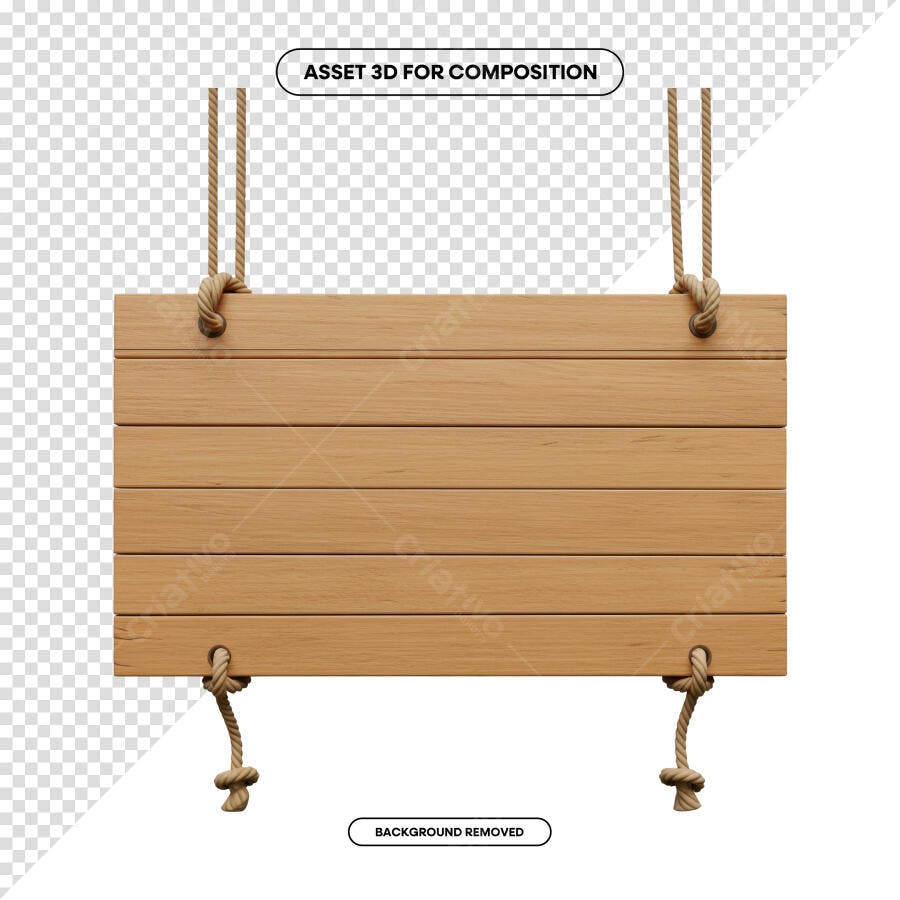 Placa de Madeira para Anúncio PSD Editável