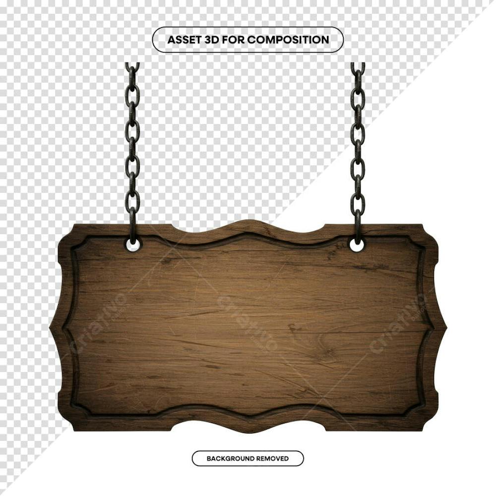 PLACA DE MADEIRA ELEMENTO 3D PARA COMPOSIÇÃO PNG SÃO JOÃO FESTA JUNINA SHOW EVENTO (210)