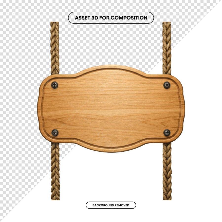 Placa de Madeira para Anúncios PSD Editável