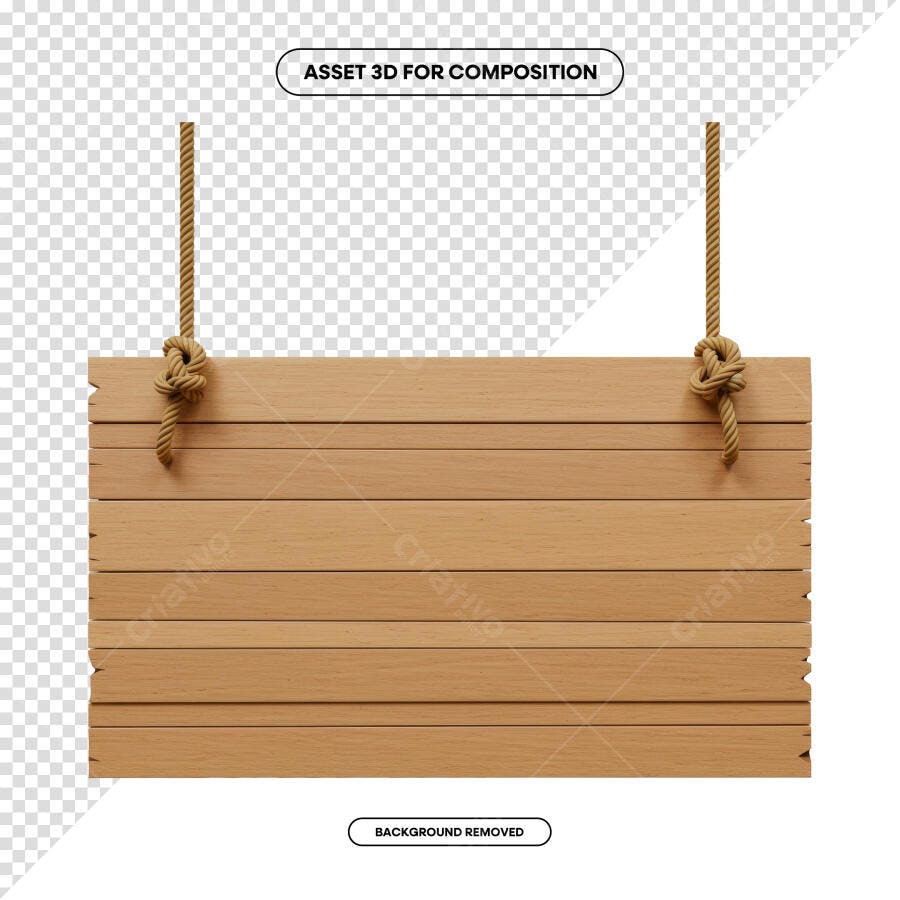 Placa de Madeira para Anúncio PSD Editável