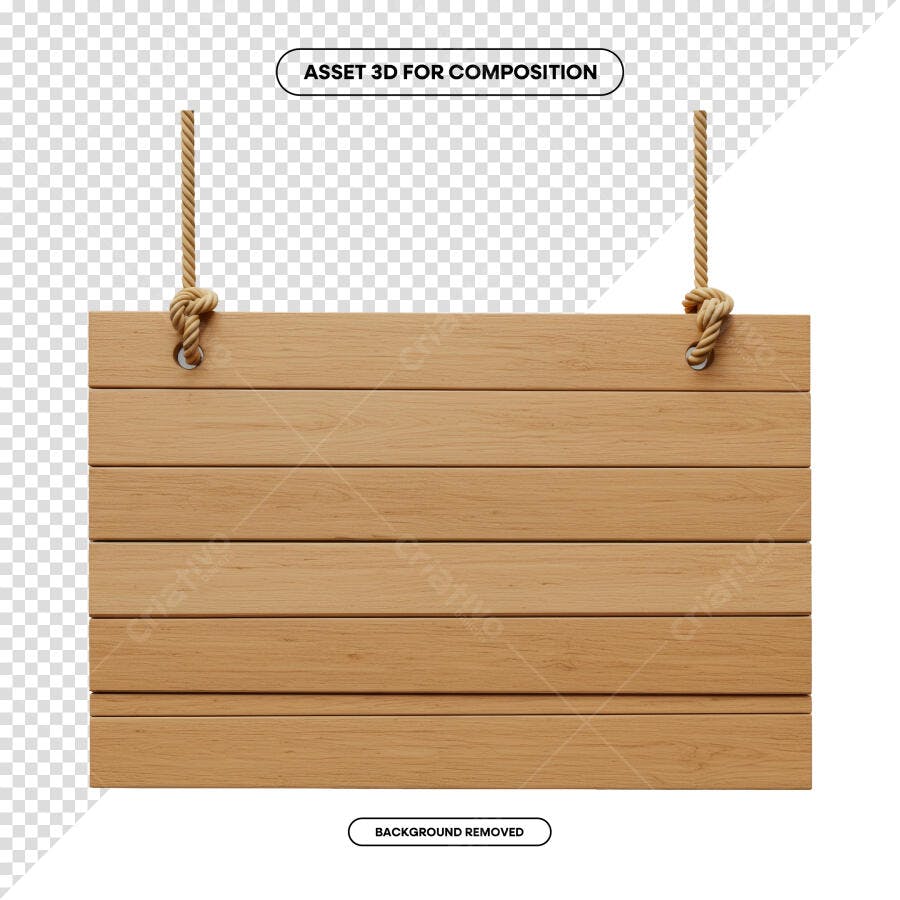 Placa de Madeira para Anúncios PSD Editável