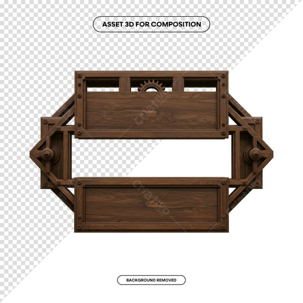 PLACA DE MADEIRA ELEMENTO 3D PARA COMPOSIÇÃO PNG SÃO JOÃO FESTA JUNINA SHOW EVENTO (219)