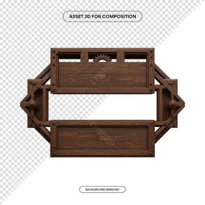 PLACA DE MADEIRA ELEMENTO 3D PARA COMPOSIÇÃO PNG SÃO JOÃO FESTA JUNINA SHOW EVENTO (219)