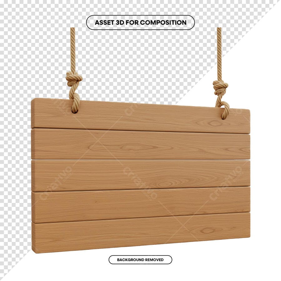 Placa de Madeira para Anúncios PSD Editável