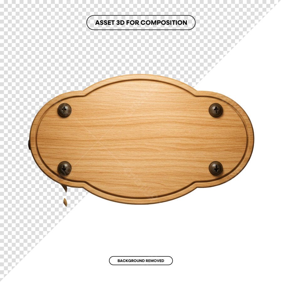 Placa de Madeira PSD Editável para Design de Logotipo