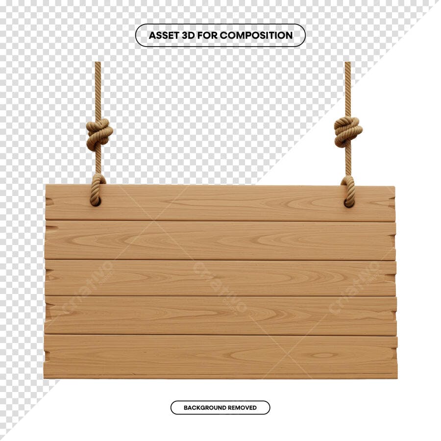 Placa de Madeira para Anúncios PSD Editável