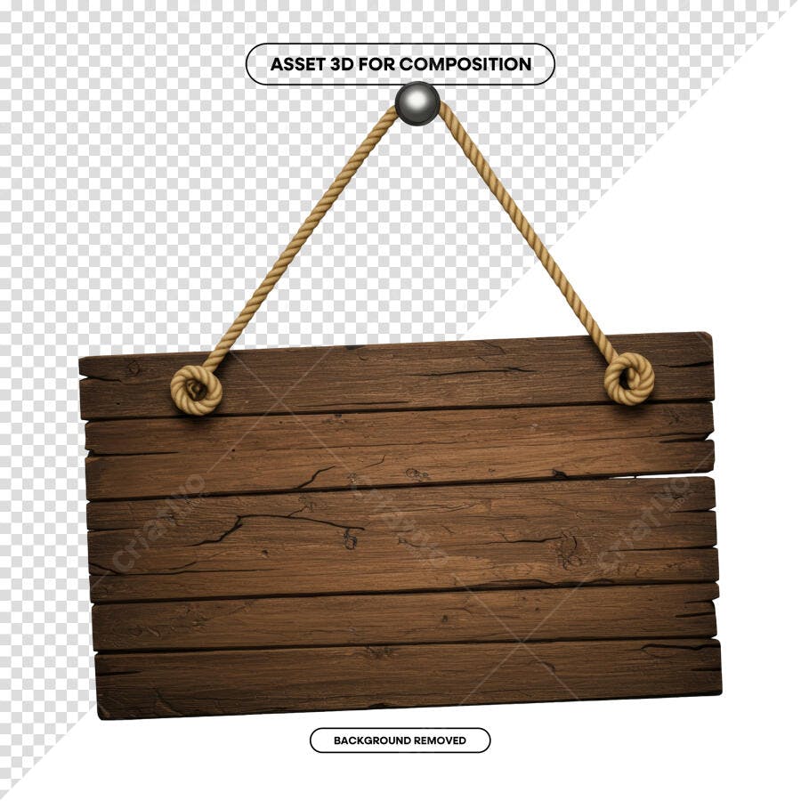 Placa de Madeira para Anúncios PSD Editável