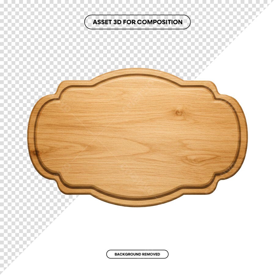 Placa de Madeira para Cardápio PSD Editável