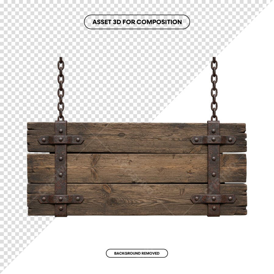 Placa de Madeira Rustica para Publicação PSD Editável