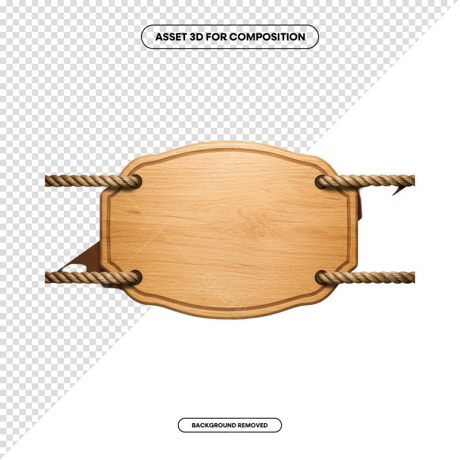 Placa de Madeira para Anúncios PSD Editável