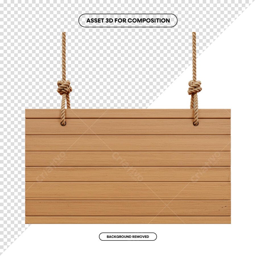 Placa de Madeira para Anúncios PSD Editável