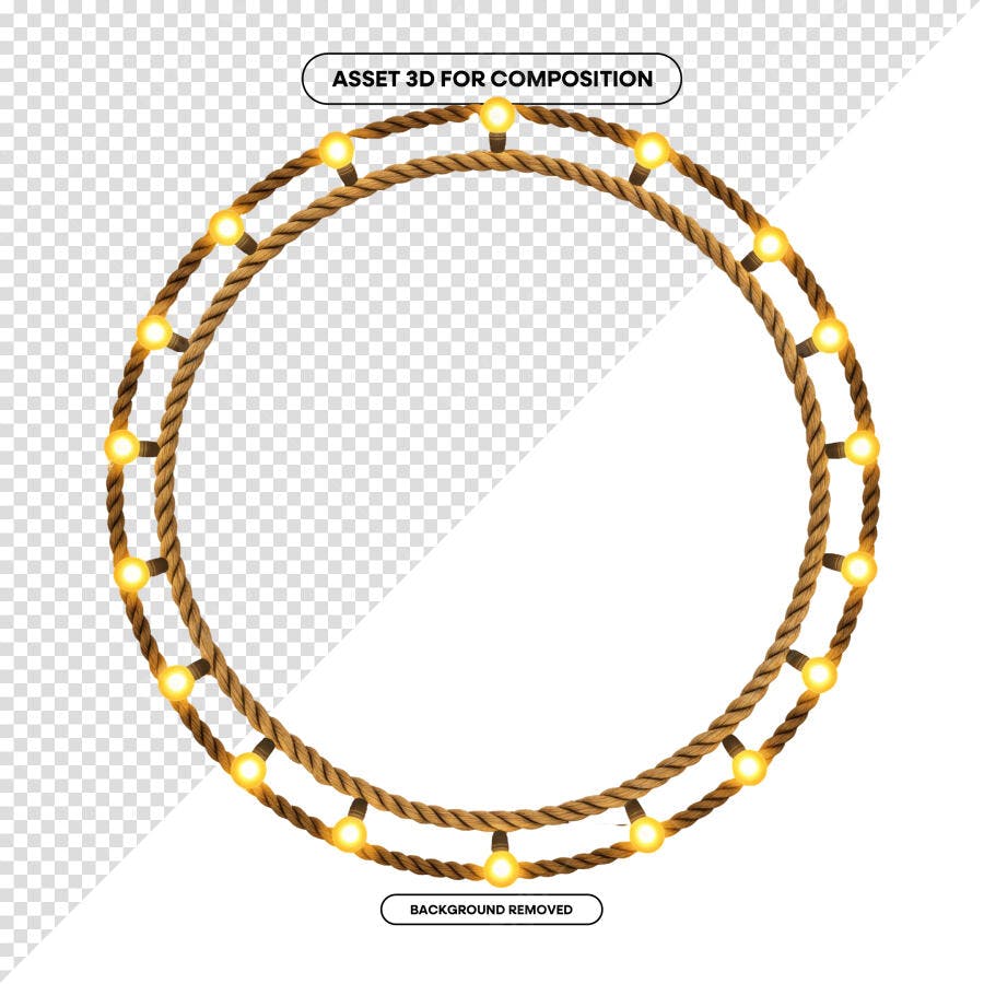 Moldura Circular com Luzes PSD Editável