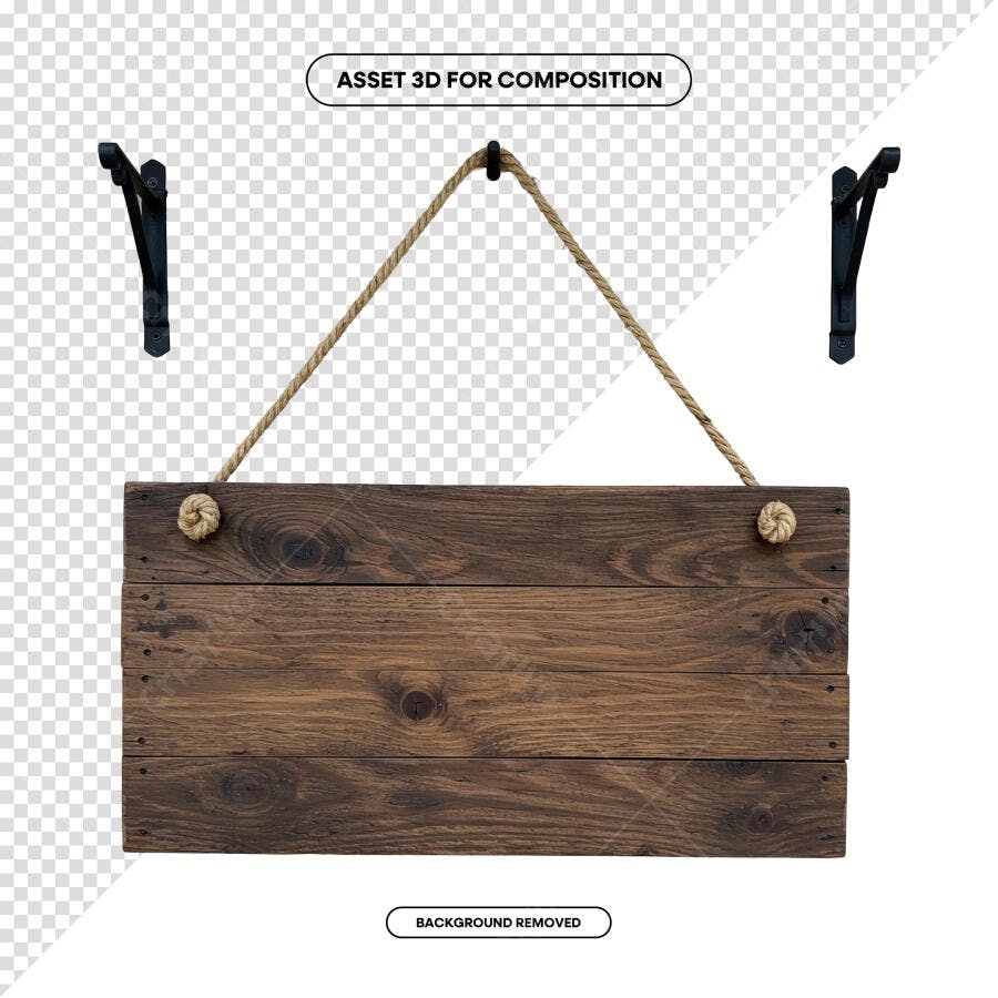 Placa de Madeira Rustica para Loja PSD Editável