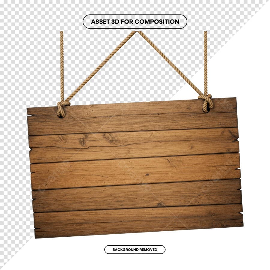 Placa de Madeira para Anúncios PSD Editável