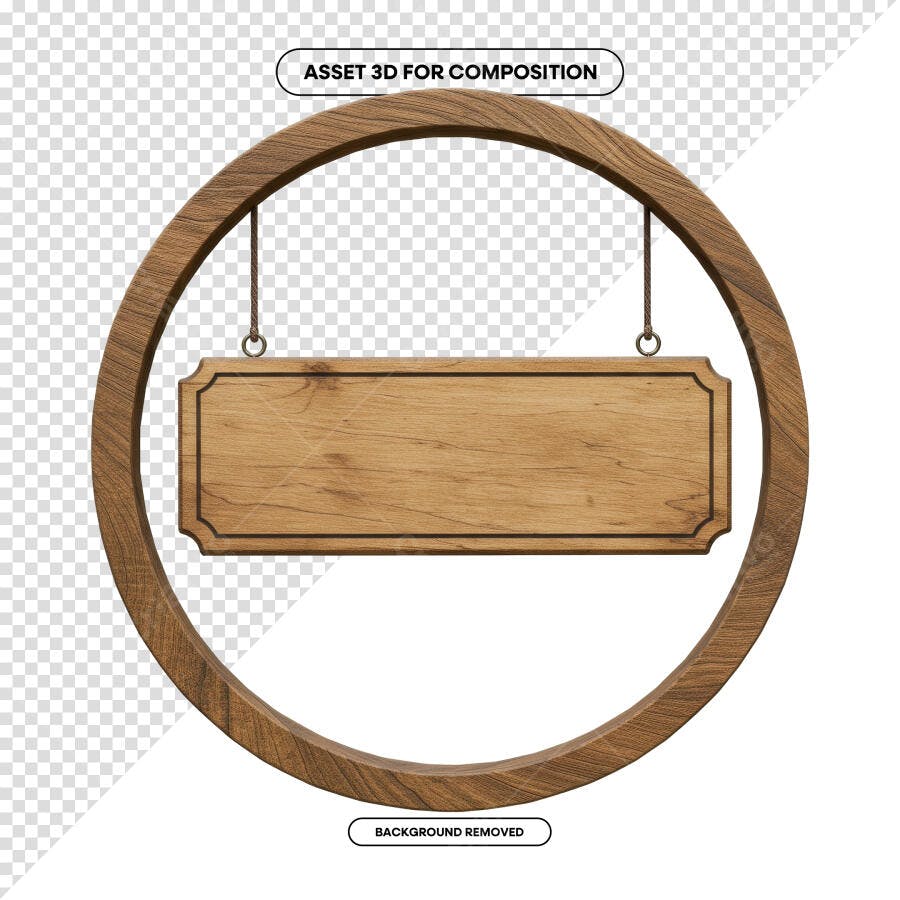 Placa de Madeira para Loja PSD Editável