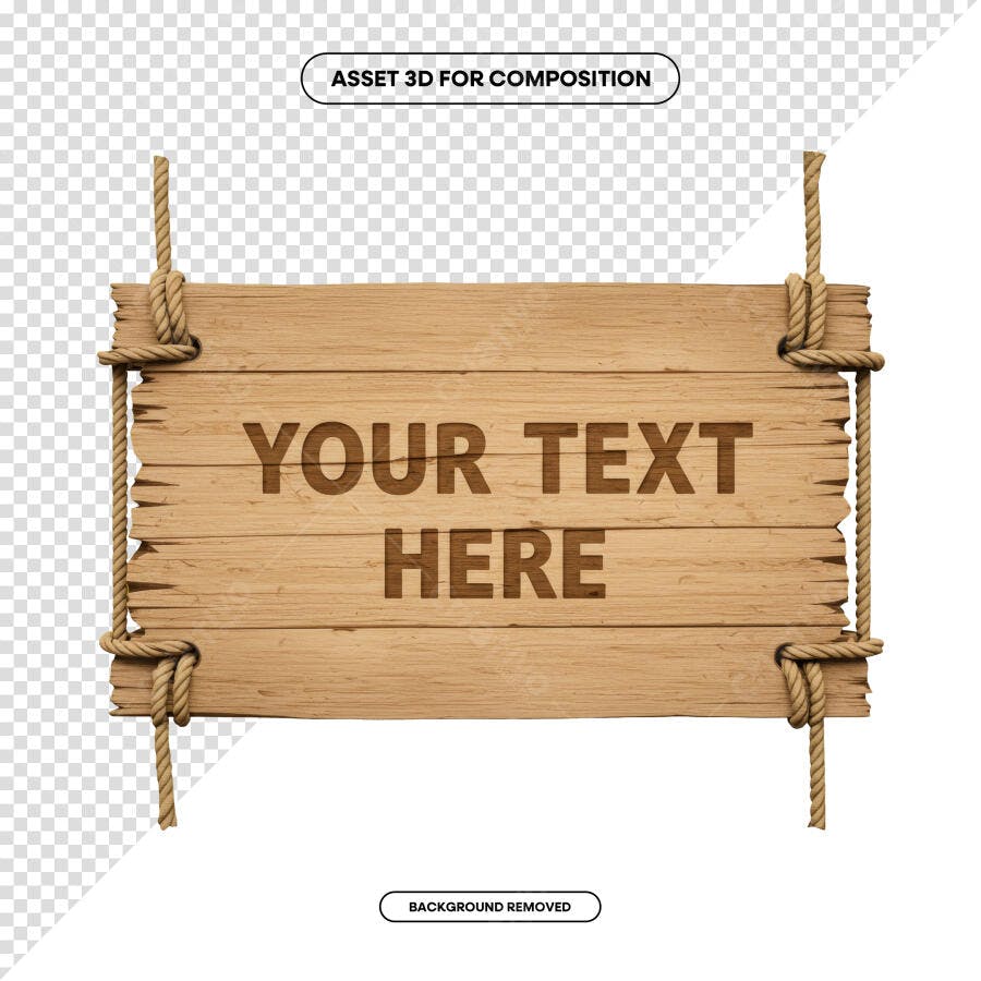 Placa de Madeira Rustica para Publicação PSD Editável