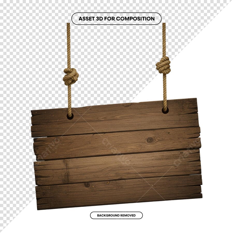 Placa de Madeira Rustica PSD Editável