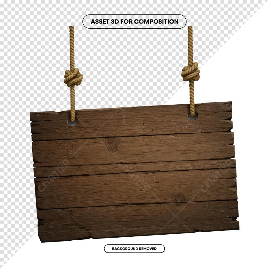 Placa de Madeira Rustica PSD Editável