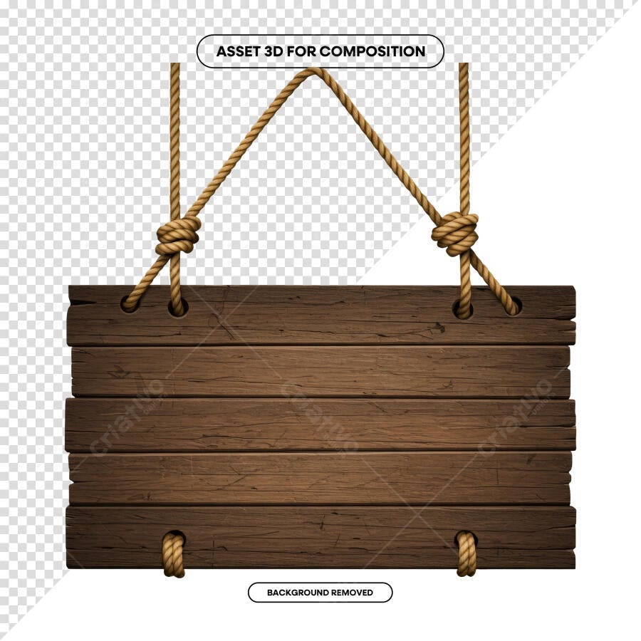 Placa de Madeira para Anúncio PSD Editável
