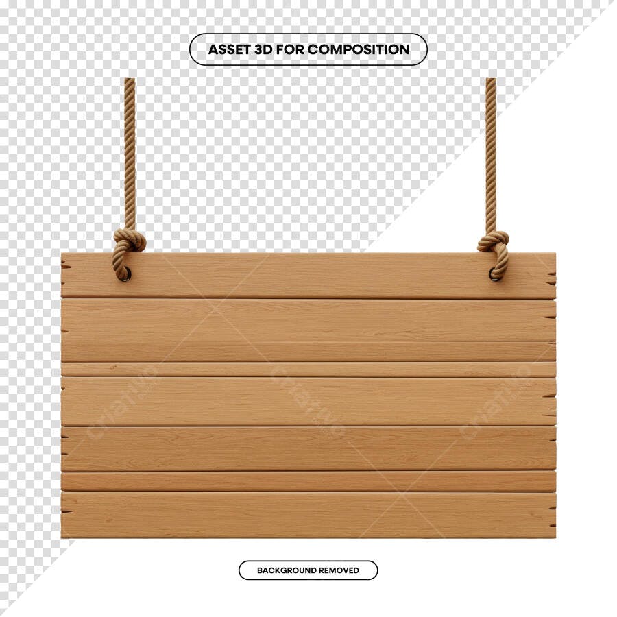 Placa de Madeira para Anúncios PSD Editável