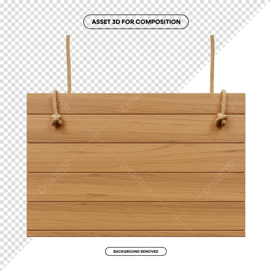 Placa de Madeira para Anúncios PSD Editável