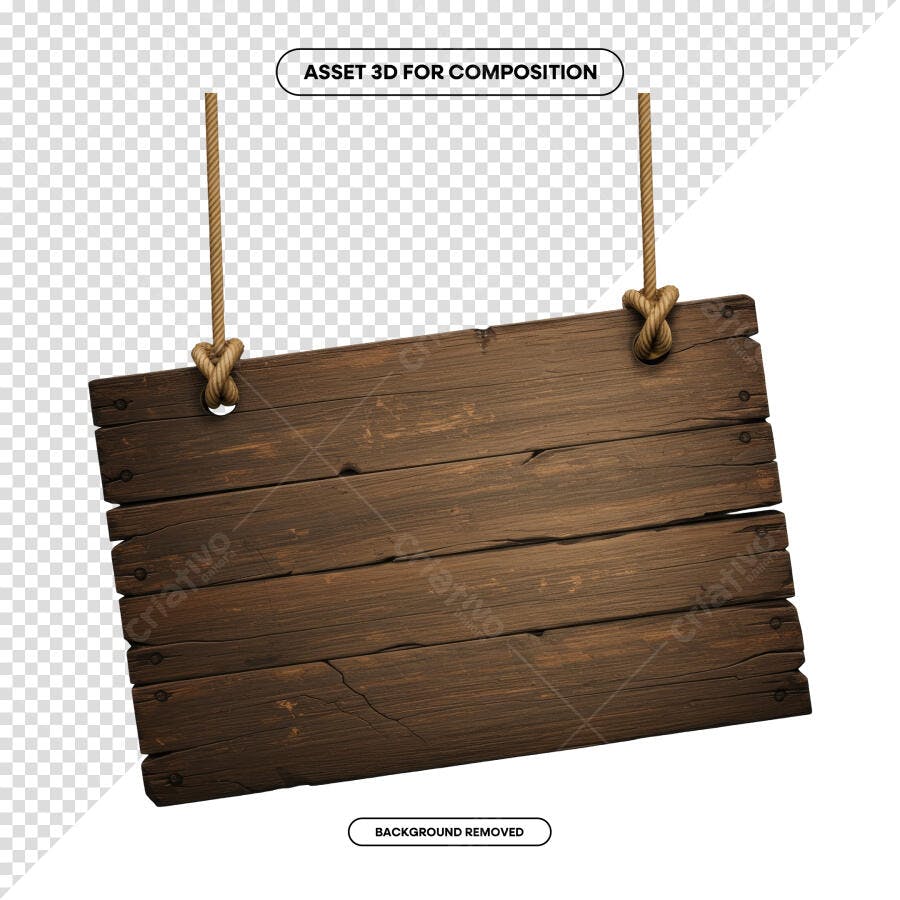 Placa de Madeira para Anúncios PSD Editável