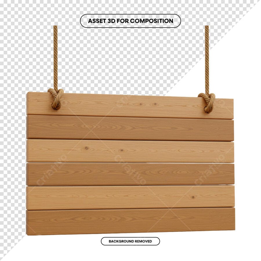 Placa de Madeira para Anúncios PSD Editável