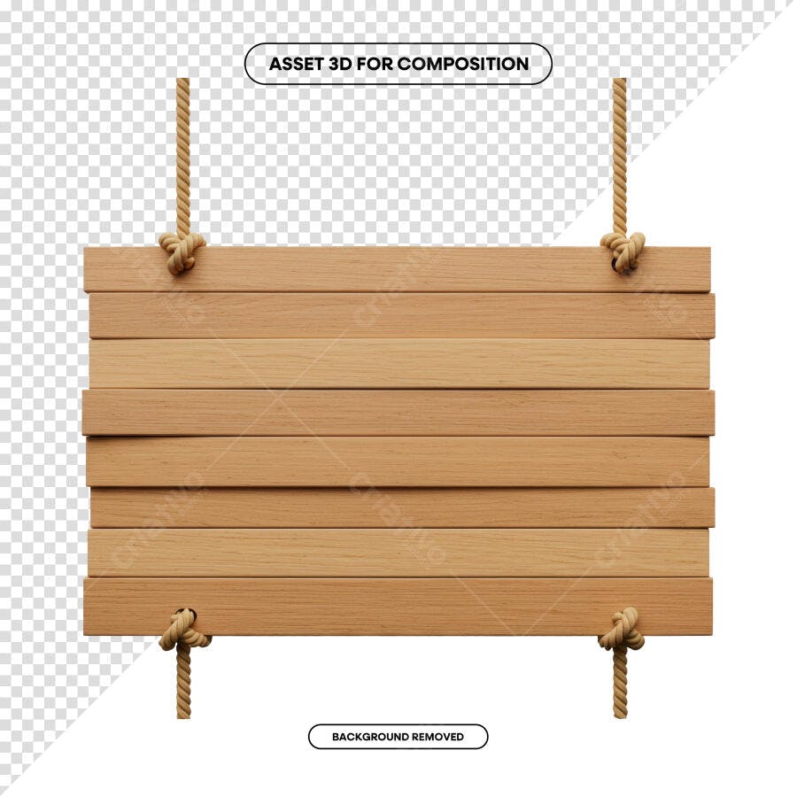 Placa de Madeira para Anúncio PSD Editável