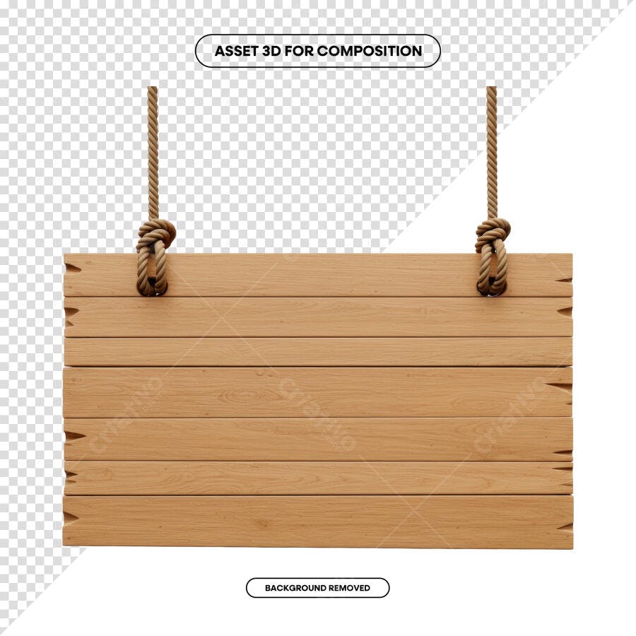 Placa de Madeira para Anúncios PSD Editável