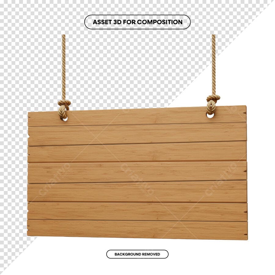 Placa de Madeira para Anúncios PSD Editável