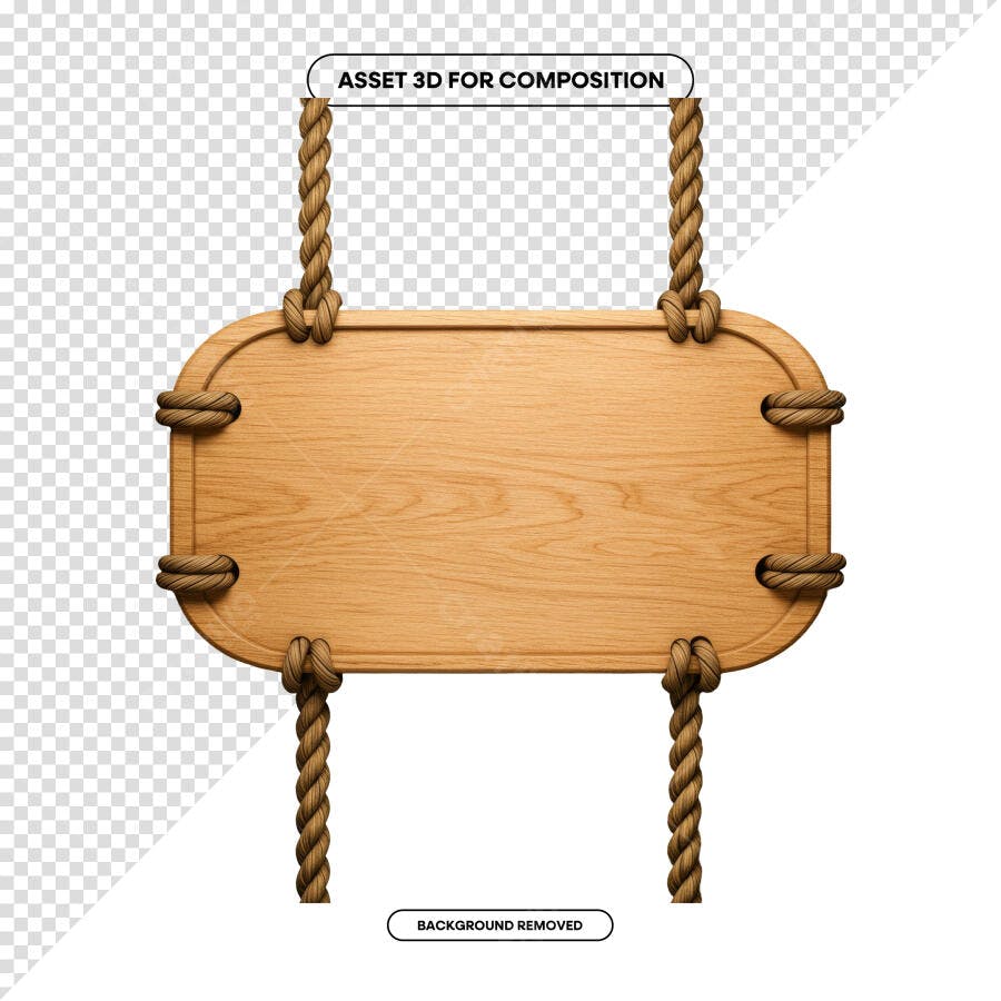 Placa de Madeira para Anúncios PSD Editável