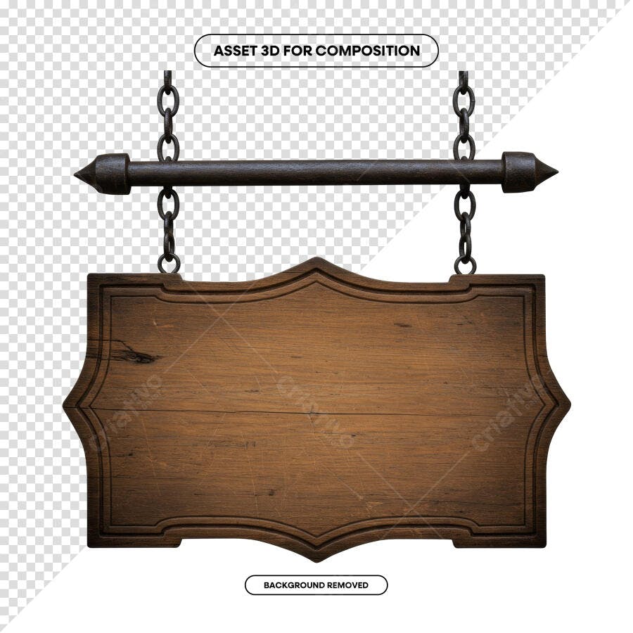 Placa de Madeira Vintage para Loja PSD Editável