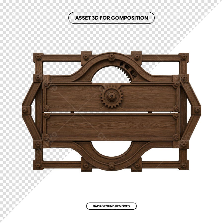 Placa de Madeira Vintage PSD Editável