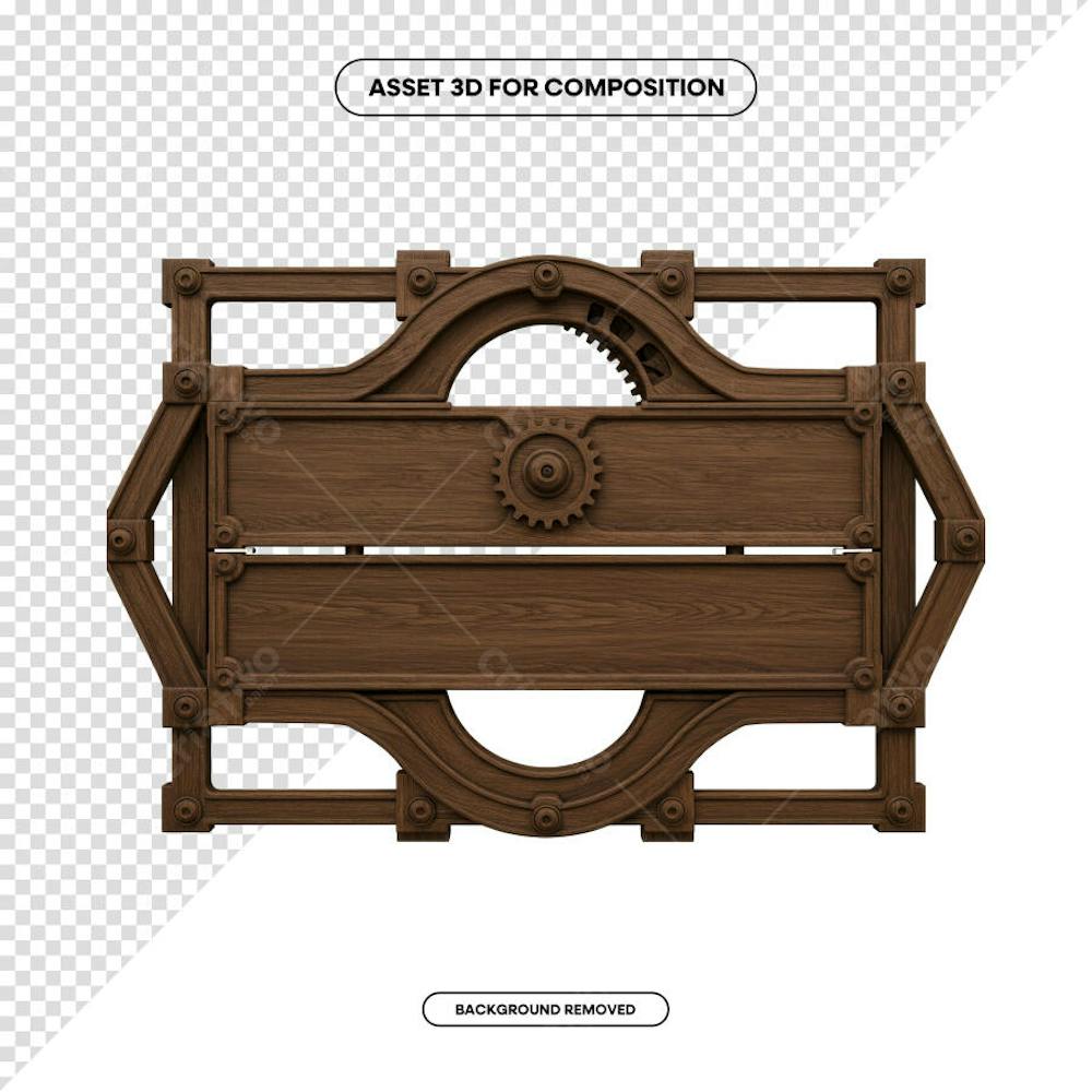 PLACA DE MADEIRA ELEMENTO 3D PARA COMPOSIÇÃO PNG SÃO JOÃO FESTA JUNINA SHOW EVENTO (217)