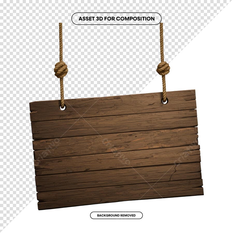 Placa de Madeira para Anúncios PSD Editável