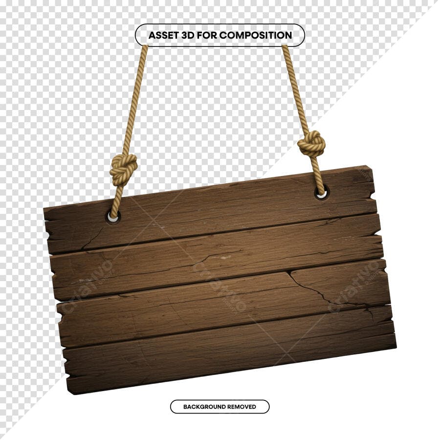 Placa de Madeira Rustica PSD Editável