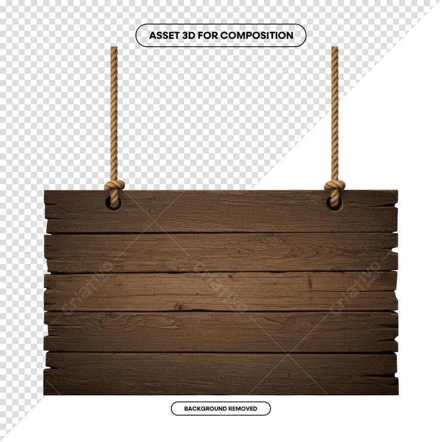 Placa de Madeira para Anúncios PSD Editável