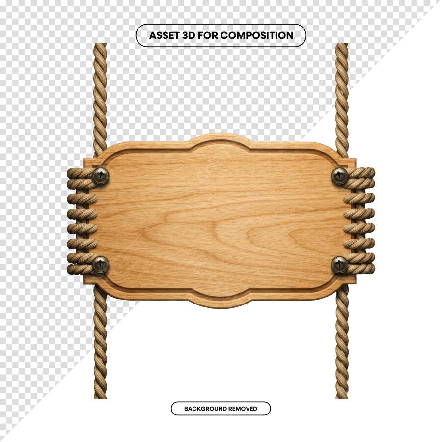 Placa de Madeira Rustica para Loja PSD Editável