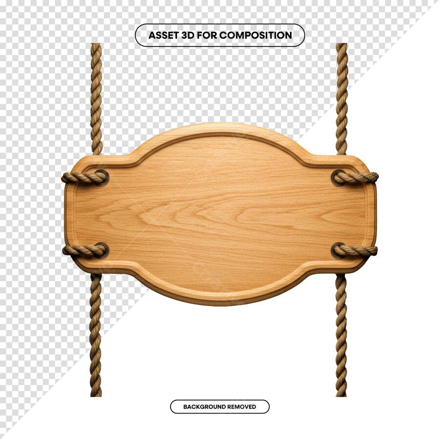 Placa de Madeira Rustica PSD Editável