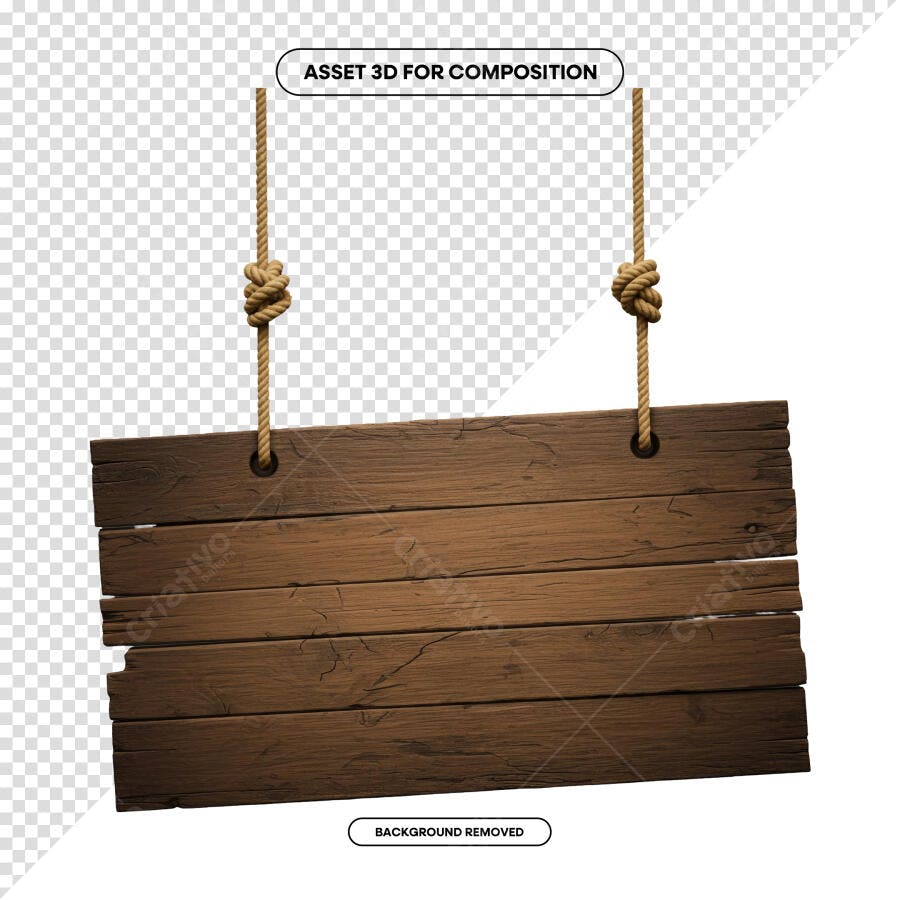 Placa de Madeira para Anúncios PSD Editável