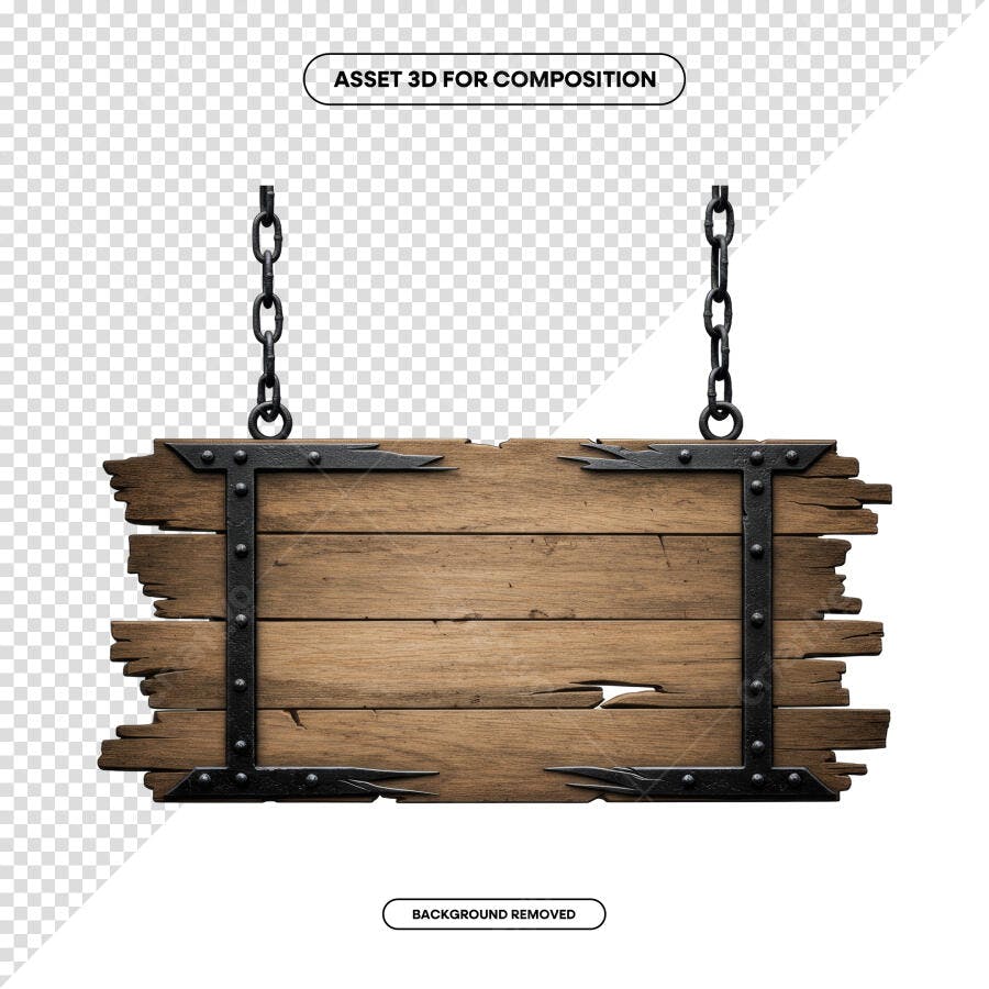 Placa de Madeira Rustica para Pub e Bar PSD Editável