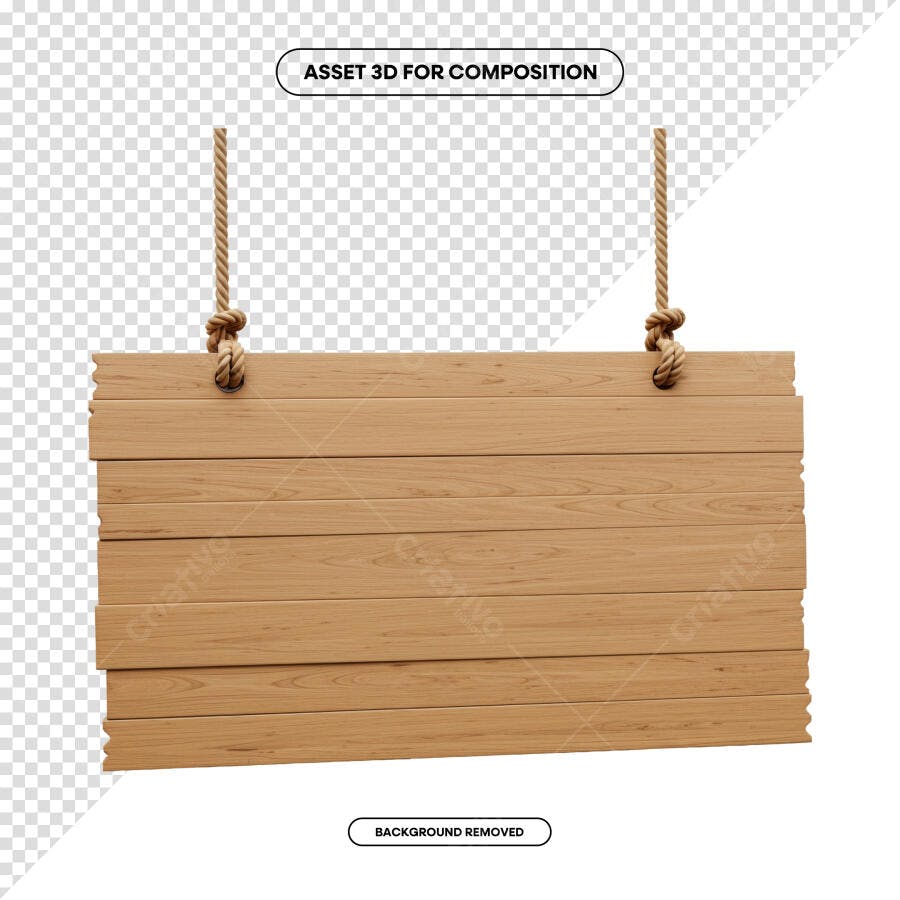 Placa de Madeira para Anúncios PSD Editável